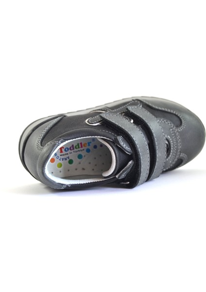 Deri Ortapedik Cırtlı Siyah Erkek Bebek Spor Ayakkabı fırsatları