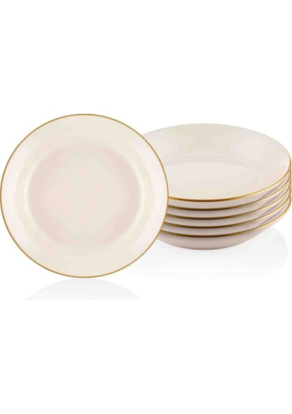 Basic Yemek Tabağı 6'lı Set Krem 20 cm