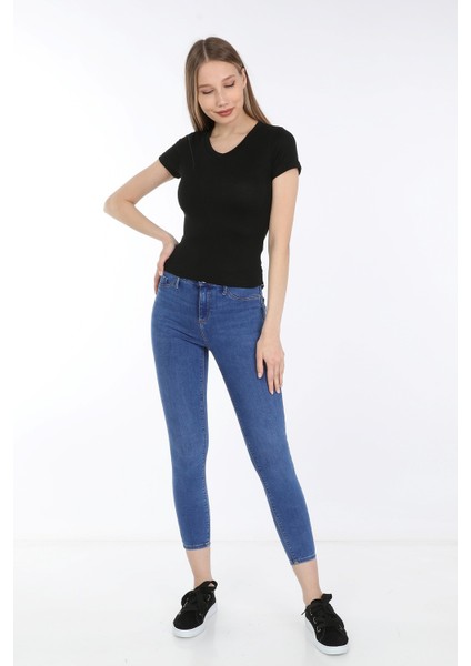 Kadın Kahve V Yaka T-Shirt modelleri