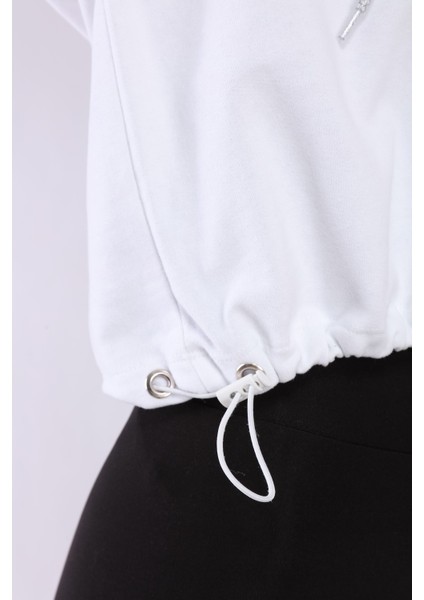 Kadın Siyah Fermuarlı Kapüşonlu Sweatshirt modelleri