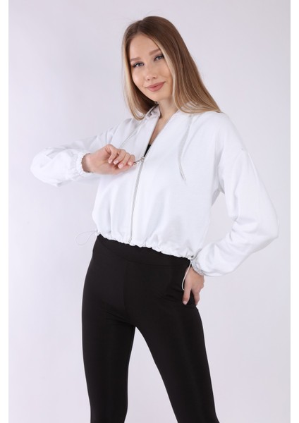 Kadın Siyah Fermuarlı Kapüşonlu Sweatshirt fırsatları