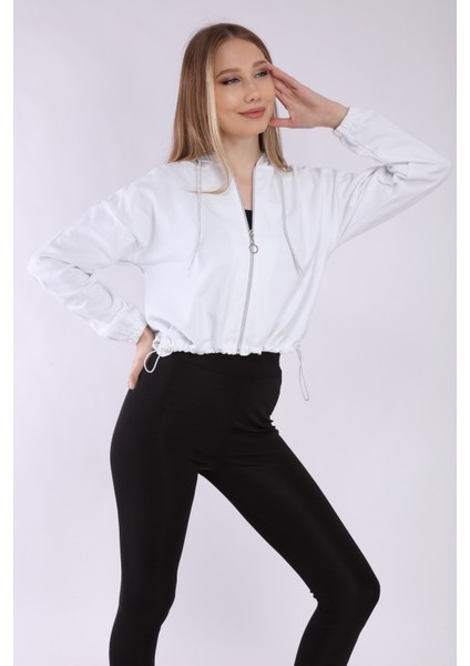 Kadın Siyah Fermuarlı Kapüşonlu Sweatshirt indirimleri