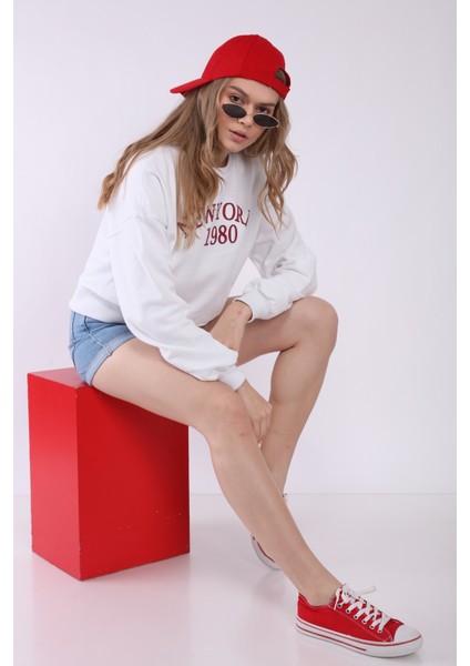 Kadın Beyaz Bacıs Sweatshirt modelleri