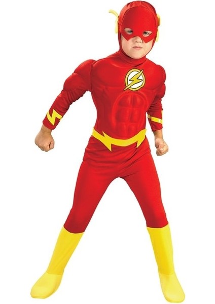 Flash Kostümü Kaslı Lüks