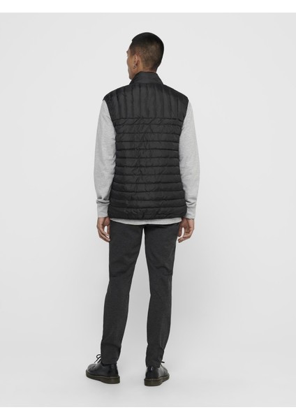 &sons Erkek Yelek Paul Quilted 22015123-BLK