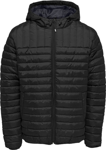 &sons Erkek Mont Paul Quilted Hood 22015121-BLK