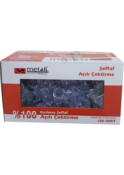 Metali Şeffaf Açılı Çektirme (100 Ad.)