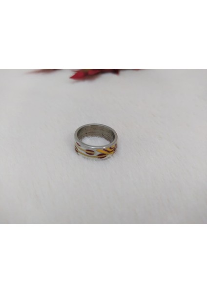 Unisex Paslanmaz Sarı Kırmızı Tasarım Çelik Yüzük Unisex fiyatları