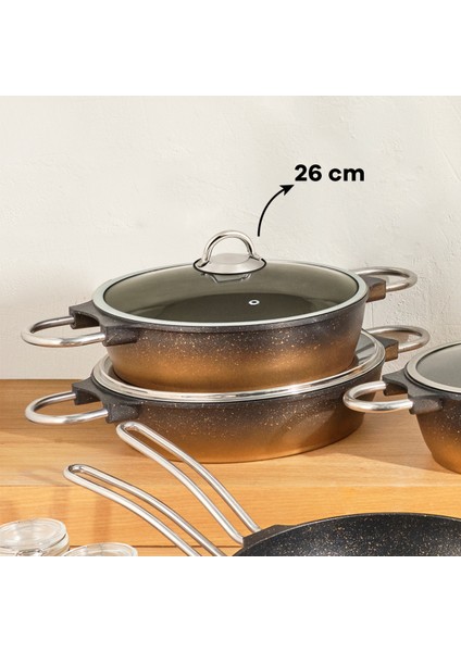 Kuvars 26 cm Siyah Gold Karnıyarık Tenceresi fırsatları