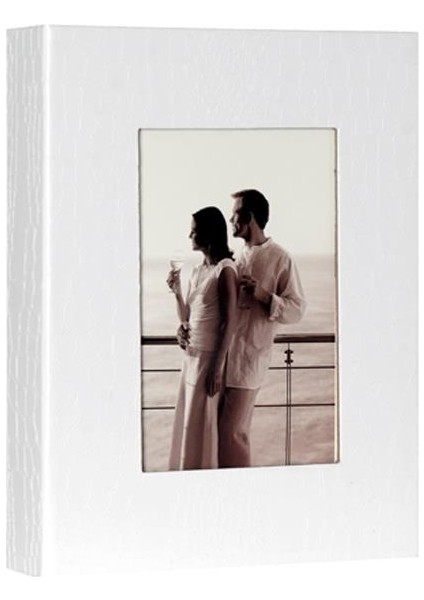 15x21cm 100 Fotoğraf Kapasiteli Lüks Pencereli Deri Fotoğraf Albümü