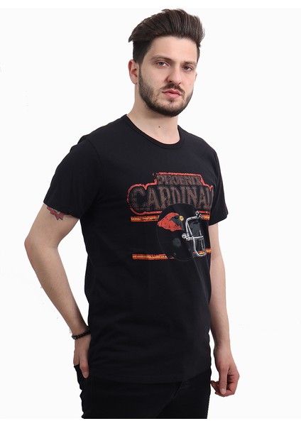 Men Tshırt Siyah Erkek T-Shirt 20420-23