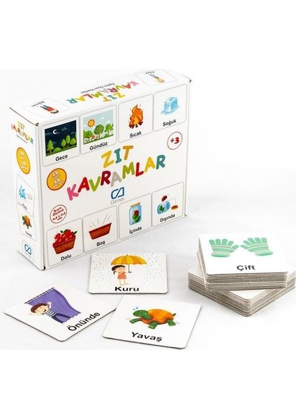 5045 Eğitici Kartlar Zıt Kavramlar 58 Parça