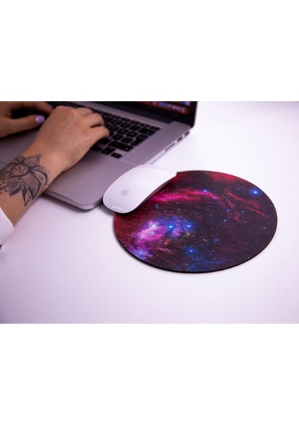 Galaksi Mouse Pad Yuvarlak 20 cm Mouse Pad