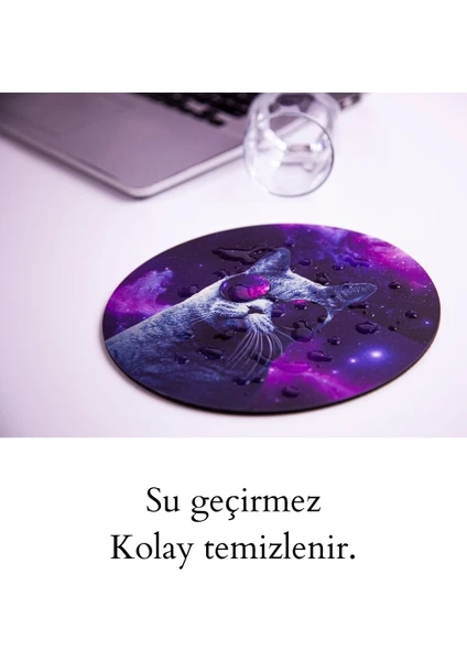 Uzaydaki Havalı Kedi Mouse Pad