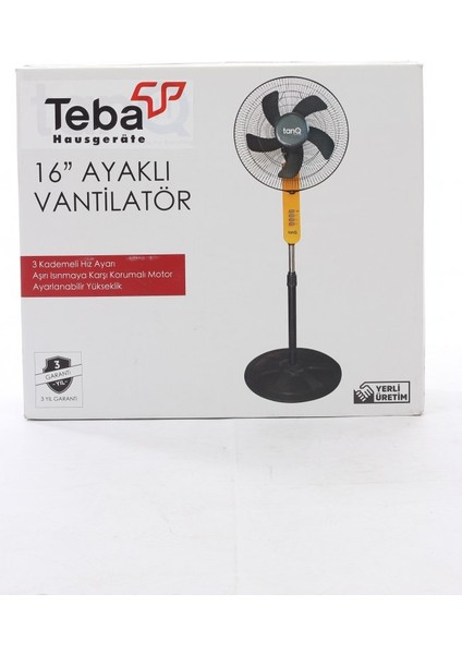 TAV-2000 16" Sarı Renk Ayaklı Vantilatör