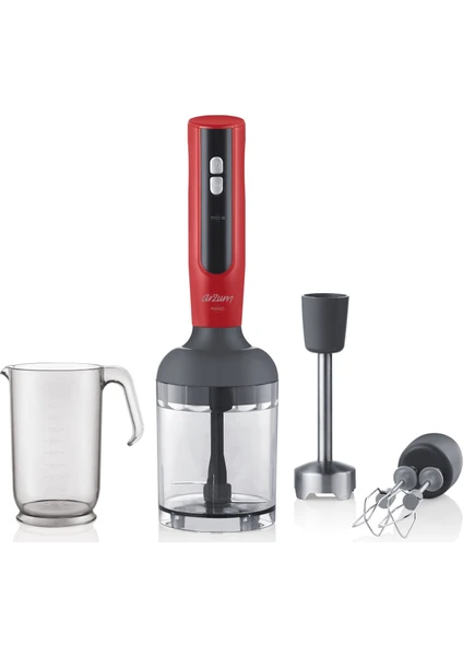 AR1092 Mano 1700 Watt El Blender Seti - Kırmızı