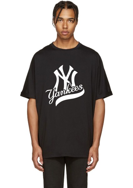 Nyc Yankees Baskılı Oversize Erkek T-Shirt