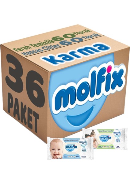 Islak Havlu Mendil Izotonik Karma 36'lıSet (Ferah Temizlik-Hassas Cilt)