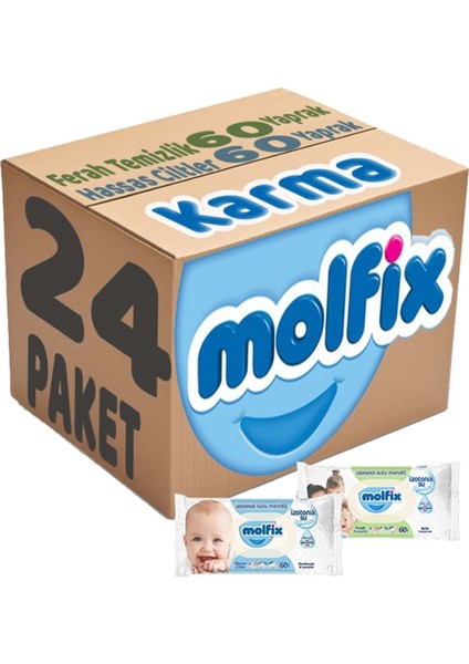 Islak Havlu Mendil Izotonik Karma 24'lü Set (Ferah Temizlik-Hassas Cilt)