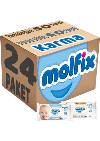 Islak Havlu Mendil Izotonik Karma 24'lü Set (Yeni Doğan-Hassas Cilt)