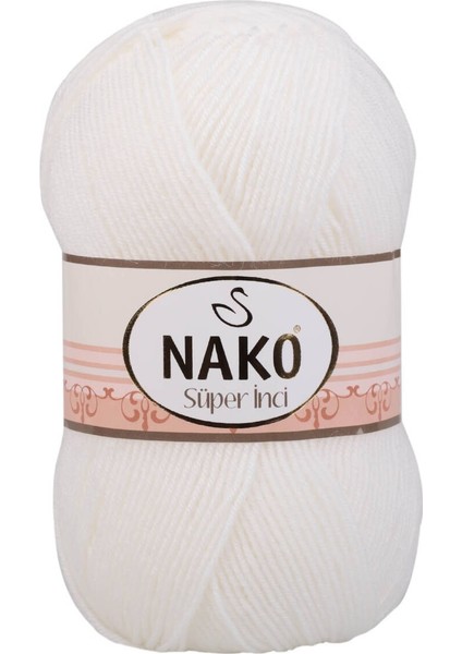 Süper Inci El Örgü Ipi 100 gr | Beyaz 208