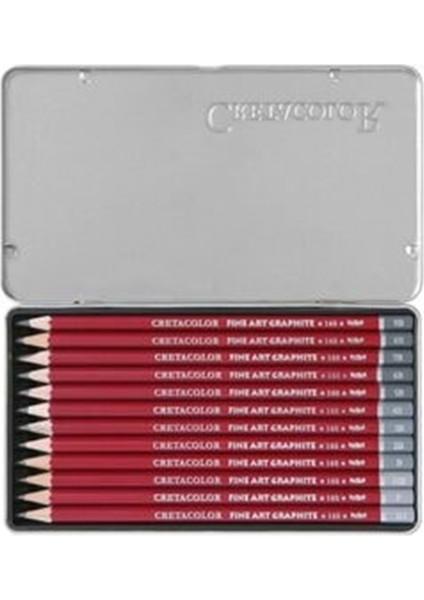 160 52 Cleos Fine Art Dereceli Kalem Seti 12'li Metal Kutu