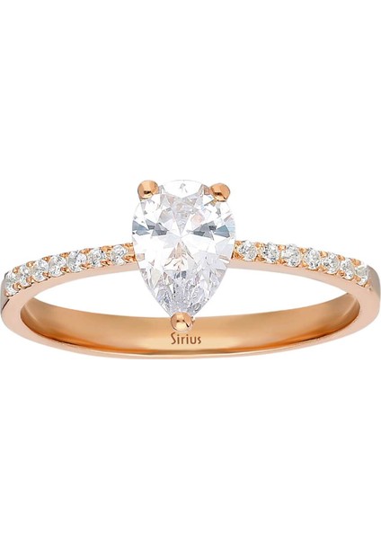 Pırlanta ve Damla Kesim Beyaz Topaz Taşlı Yüzük 0417R0257 fiyatları