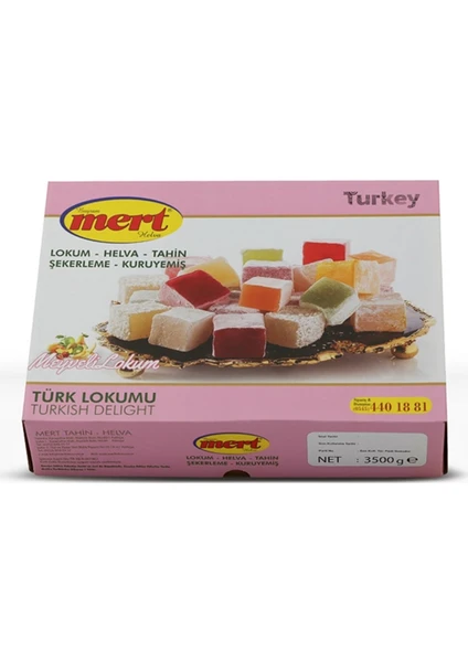 Bayram Mert Güllü Lokum (3500 Gr)