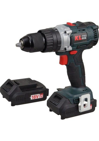 KL Pro  18VOLT/2.0AH Li-Ion Çift Akülü Kömürsüz Profesyonel Darbeli Matkap KLDM18B-20