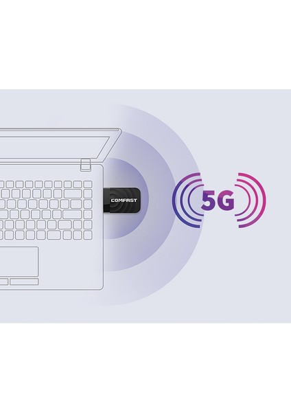 Wifi Alıcısı 1300 m Çift Frekanslı Bilgisayar USB Kablosuz Ağ Kartı (Yurt Dışından)