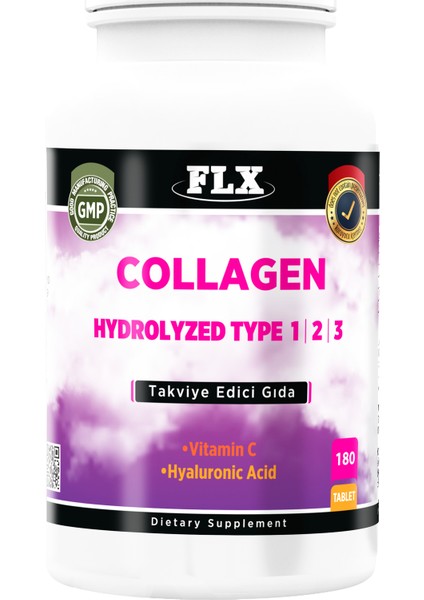 Collagen Kollajen Tip 1-2-3 Hyaluronik Asit Vitamin C 180 Tablet+Biotin 60 Tablet