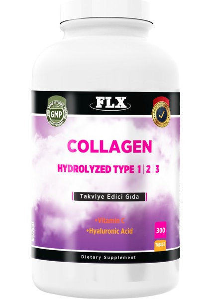 Collagen Kollajen Tip 1-2-3 Hyaluronik Asit Vitamin C 300 Tablet+Biotin 60 Tablet