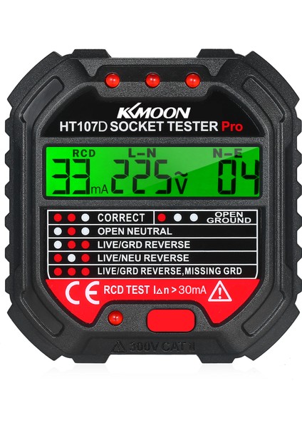 Gerilim Ekranlı Gfcı Çıkış Test Cihazı 90-250V (Yurt Dışından)