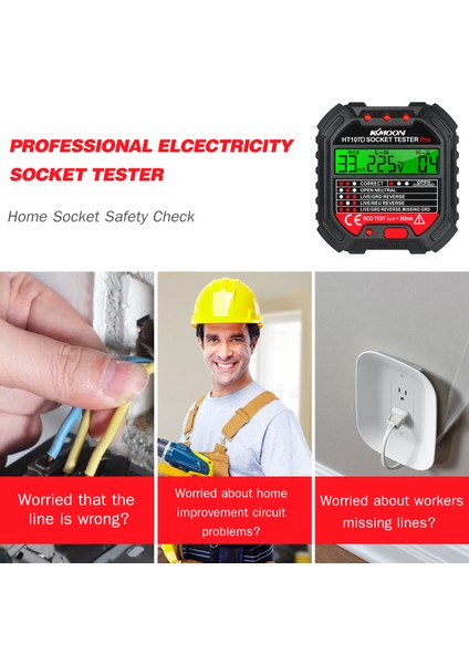 Gerilim Ekranlı Gfcı Çıkış Test Cihazı 90-250V (Yurt Dışından)