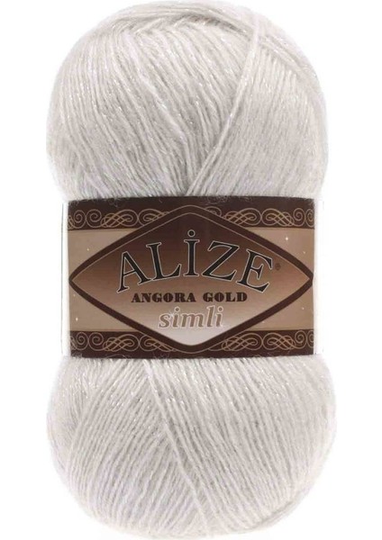 Angora Gold Simli El Örgü Ipi Kemik 599