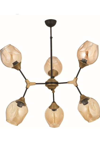 Olimpus 6'lı Siyah Modern Avize