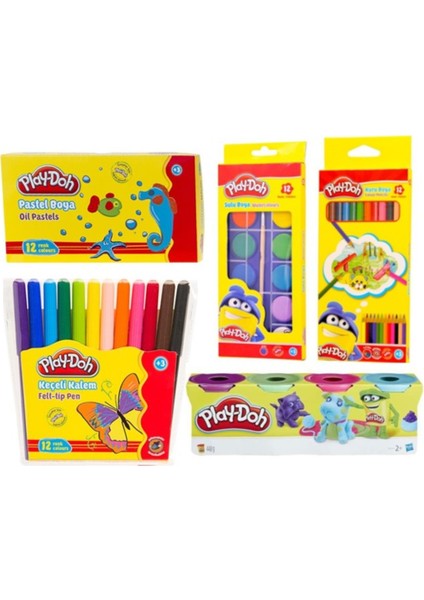 Play Doh Kuru Sulu Pastel Keçeli Oyun Hamuru Kırtasiye Seti