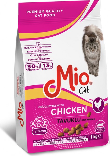 1 kg - Tavuklu Yetişkin Kedi Maması -