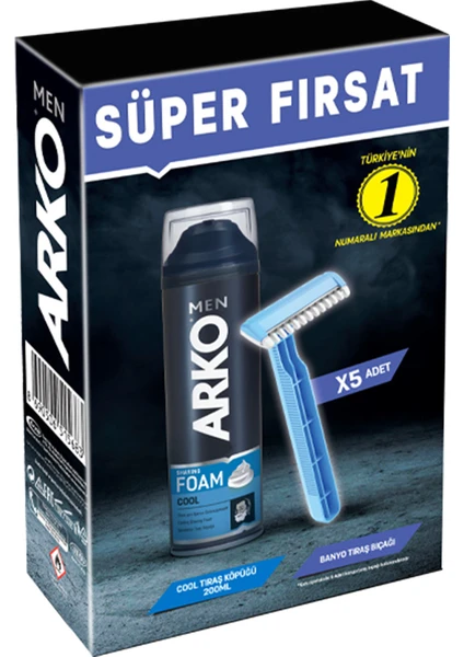 Arko Men Banyo 5'li + Cool Köpük Pro 200ML