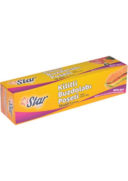 Buzdolabı Poşeti Kilitli Büyük Boy 10'lu