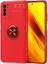 Xiaomi Poco M3 Kılıf Ultra Korumalı Yüzüklü Manyetik Ravel Silikon + Tam Kaplayan 5d Cam Ekran Koruyucu Kırmızı 1