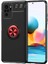 Xiaomi Redmi Note 10S Kılıf Ultra Korumalı Yüzüklü Manyetik Ravel Silikon + Tam Kaplayan 5d Cam Ekran Koruyucu Siyah - Kırmızı 1