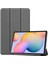 Samsung Galaxy T500 Uyumlu Kılıf (Tab A7 10.4" Inç) Ön-Arka Smart Case Katlanır Stand Gri 1