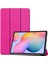 Samsung Galaxy P610 Uyumlu Kılıf (Tab S6 Lite) Ön-Arka Smart Case Katlanır Stand Pembe 1