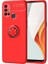 Oneplus Nord N10 5g Kılıf Ultra Korumalı Yüzüklü Manyetik Ravel Silikon + Tam Kaplayan 6d Nano Ekran Koruyucu Kırmızı 1