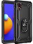 Samsung Galaxy A01 Core Kılıf Çift Katmanlı Yüzüklü Manyetik Vega Kapak + Cam Ekran Koruyucu Siyah 1