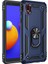 Samsung Galaxy A01 Core Kılıf Çift Katmanlı Yüzüklü Manyetik Vega Kapak + Cam Ekran Koruyucu Lacivert 1