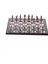 Gifthome Metal Satranç Takımı / Seti ; Küçük Boy, Truva Figürlü, Antik Satranç Taşı ve Mdf, Sedef Desenli Satranç Tahtası 2