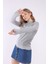 Kadın Gri Reglan Kol Basic Yaka Sweatshirt 5