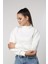 Kadın Ekru Balıkçı Yaka Crop Sweat 3